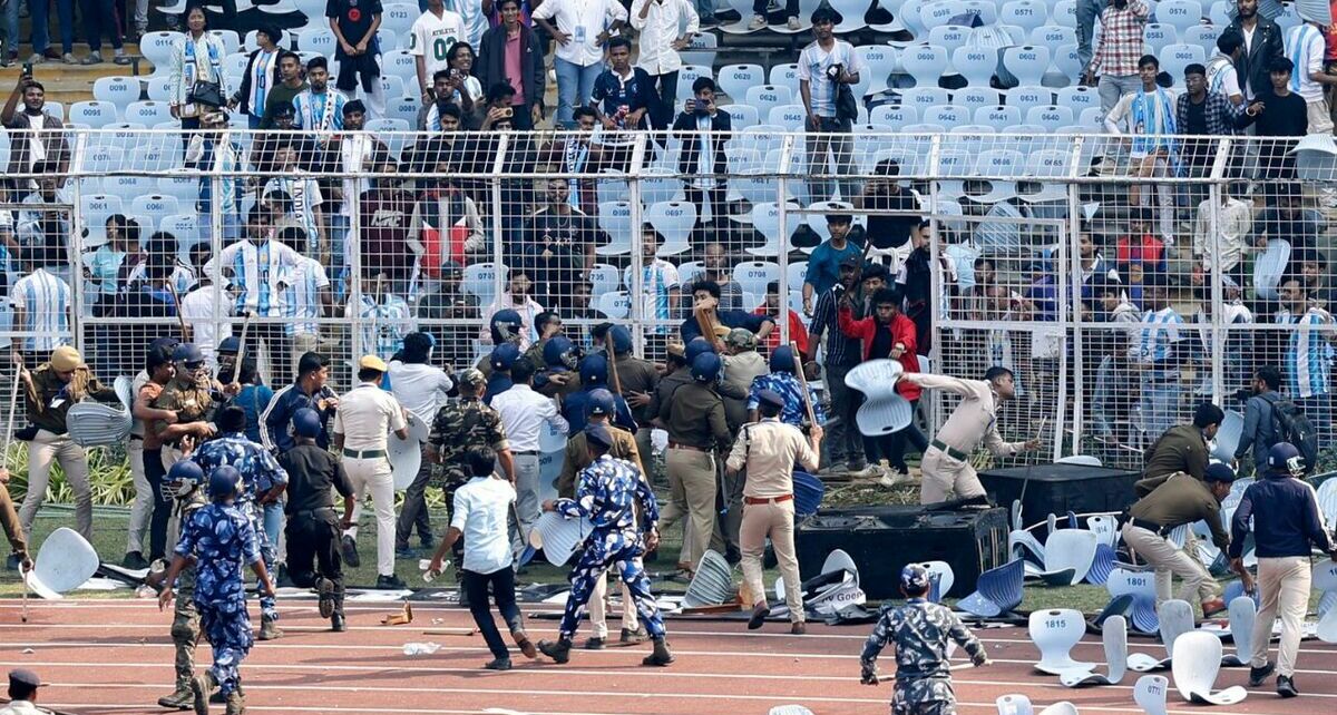 Vandalismo en India por la visita de Lionel Messi (Reuters)