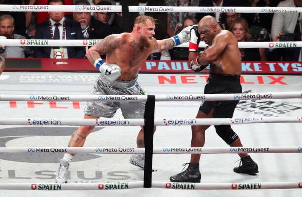Mike Tyson, en su pelea contra Jake Paul (Reuters)
