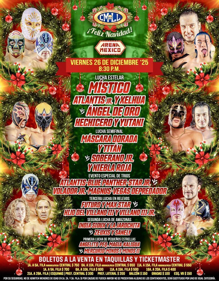 Cartelera en la Arena México. (Foto: CMLL)