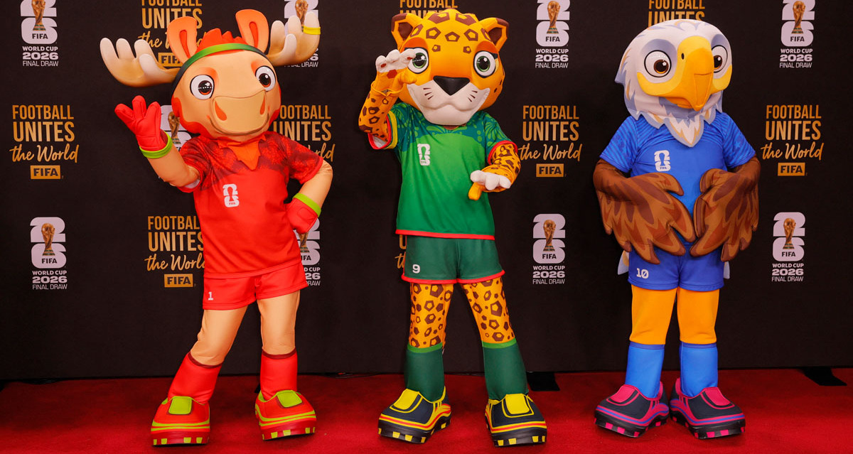 Maple, Zayu y Clutch, mascotas del Mundial 2026. (Foto: Reuters)