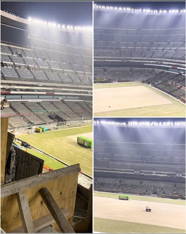 Así luce el Estadio Azteca en los últimos días del 2025 (@RaulOrvananos)