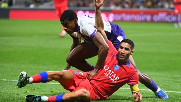 Achraf Hakimi, en un juego del PSG (Reuters)