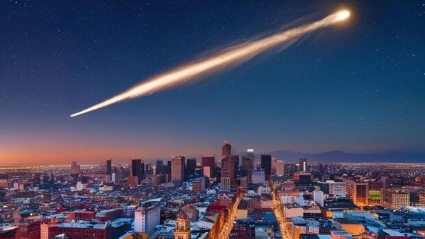 En redes sociales reportaron la caída de un posible meteorito (Imagen IA)