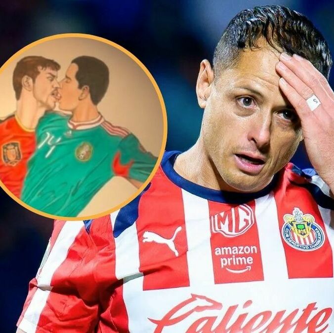 Chicharito e Iker Casillas protagonizan polémico mural y se vuelve viral en redes sociales. Foto: Especial