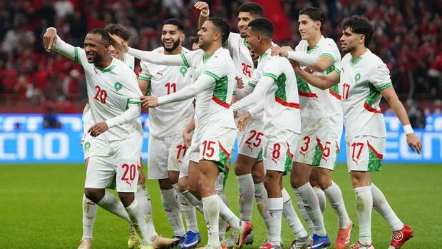 Festejo de la Selección de Marruecos en la CAF (Reuters)