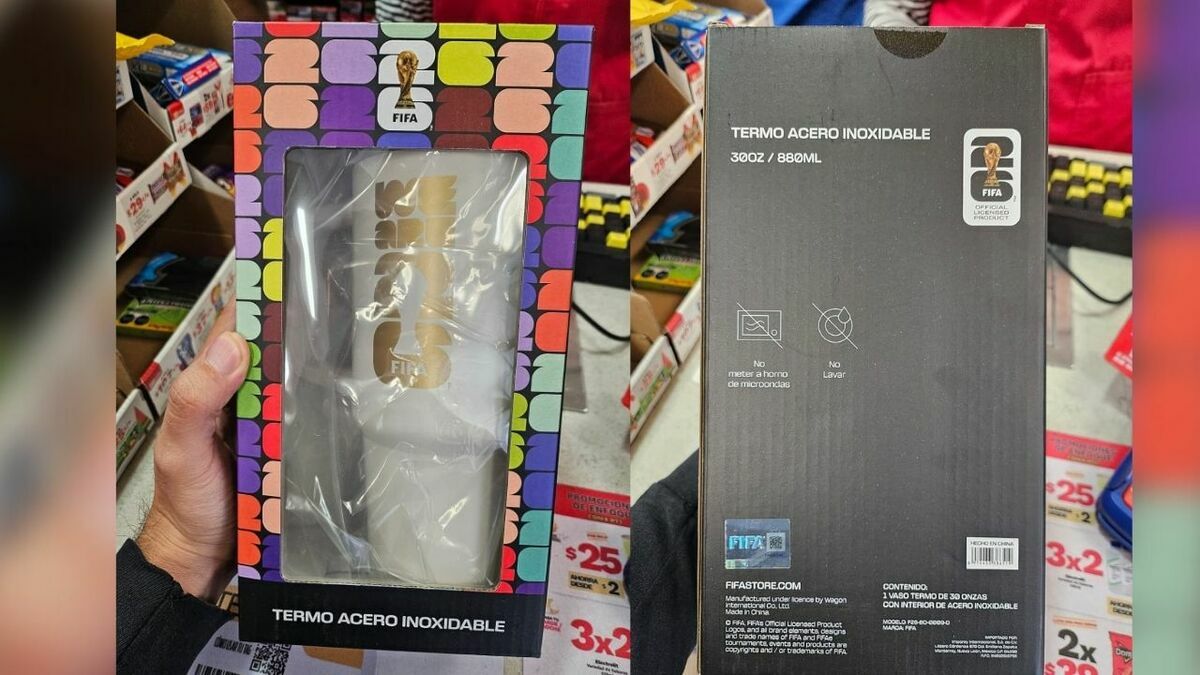 Así lucen los termos edición especial del Mundial 2026 de Oxxo. Foto: Especial
