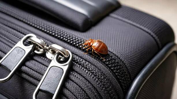 Chinche sobre maleta tras viaje / Sora