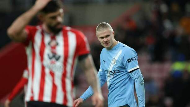 Erling Haaland no pudo vencer el arco del Sunderland (Reuters)