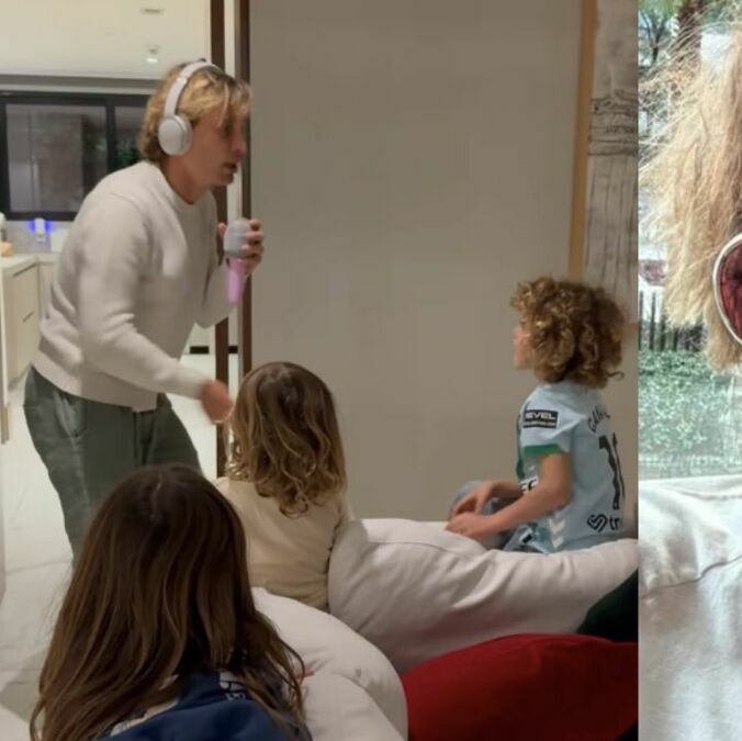 Sergio Canales se divertía con sus hijos en fin de año.