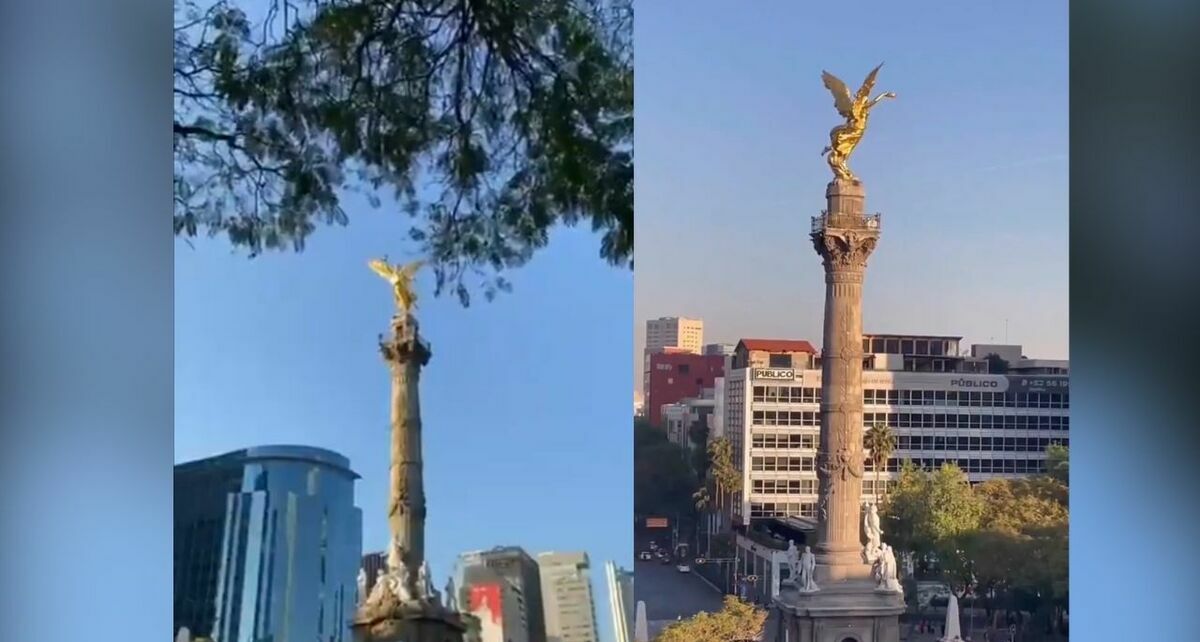 El sismo de este 2 de enero del 2026 provocó que el Ángel de la Independencia tambaleara de un lado a otro. Foto: Capturas de pantalla