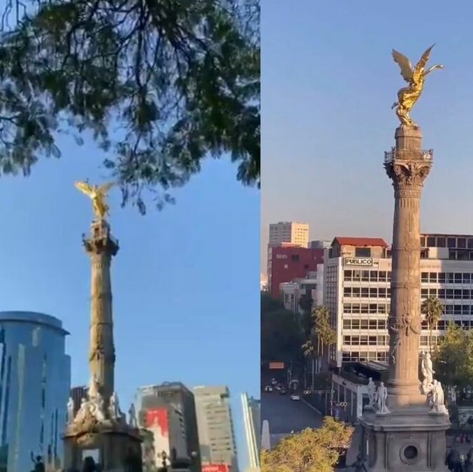 El sismo de este 2 de enero del 2026 provocó que el Ángel de la Independencia tambaleara de un lado a otro. Foto: Capturas de pantalla