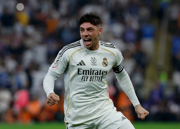 Federico Valverde adelantó al Real Madrid ante el Atlético (Reuters)