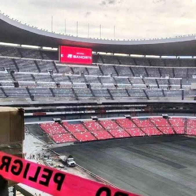 Pantallas del Estadio Azteca inician pruebas / X: Estadios México