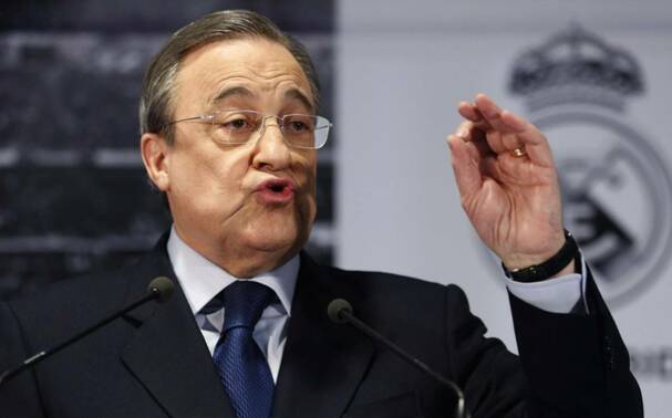 Florentino Pérez durante una conferencia de prensa (Reuters)