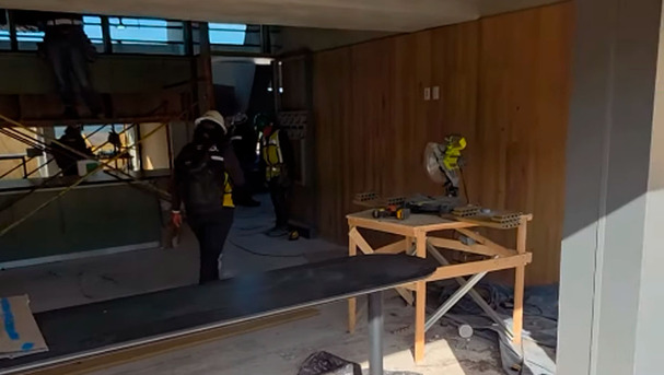 El restaurante del Estadio Azteca empieza a tomar forma.