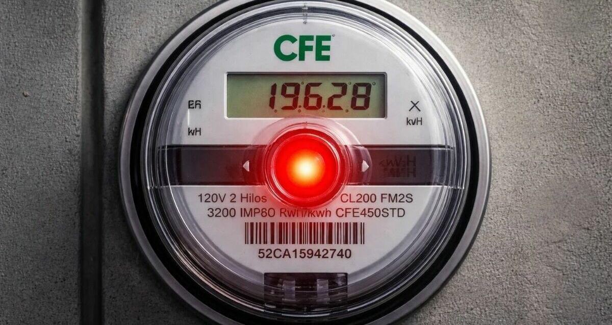 CFE 2026: El verdadero significado de la luz roja en el medidor de luz digital. (Mediotiempo IA).