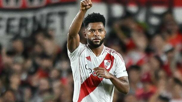 Miguel Borja festeja un gol con River Plate (Imago7)