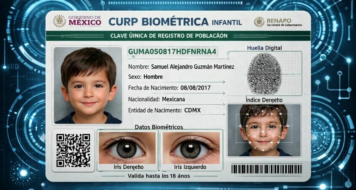 Trámite de CURP biométrica para niños: cómo obtenerla en 2026. (FOTO): Especial.