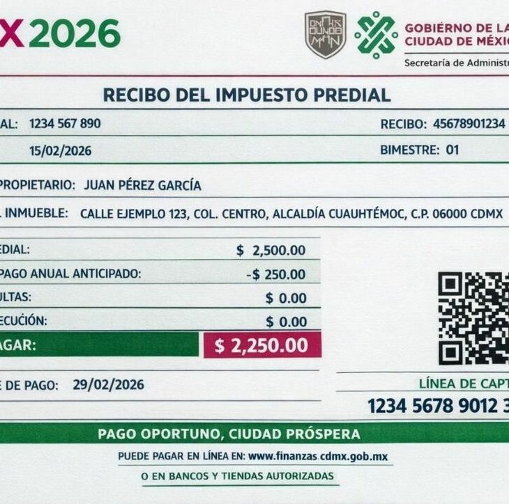 Estos serán los descuentos oficiales para el Predial en CDMX este 2026. (Mediotiempo IA).