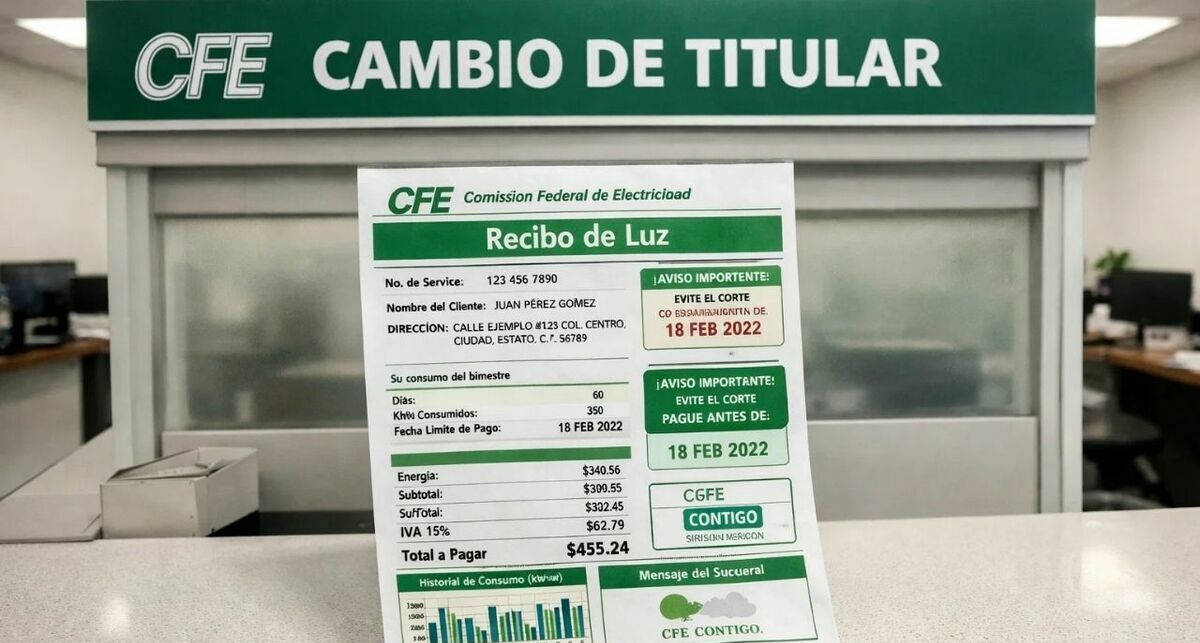 ¿Cuáles son las consecuencias de NO cambiar al titular del recibo de CFE en 2026? (FOTO): Sora IA.