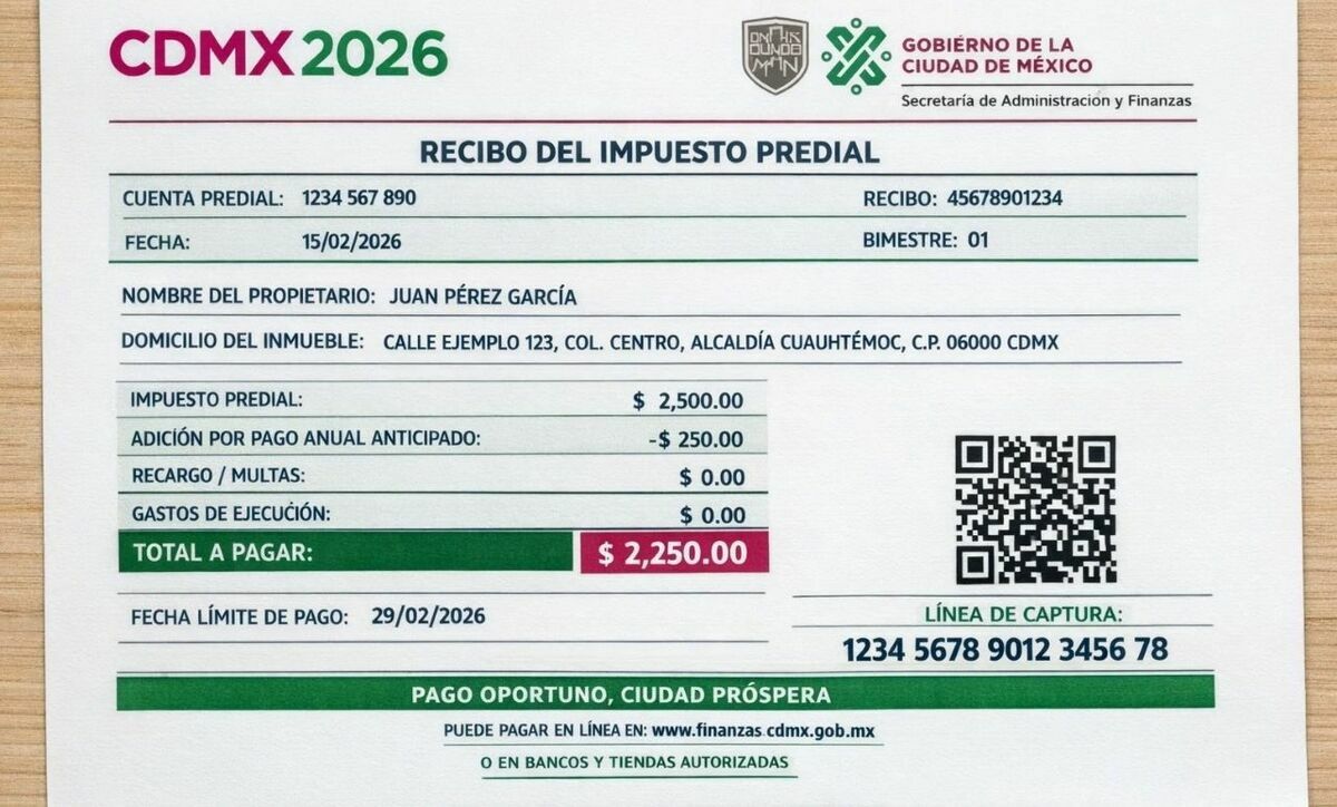 Estos serán los descuentos oficiales para el Predial en CDMX este 2026. (Mediotiempo IA).