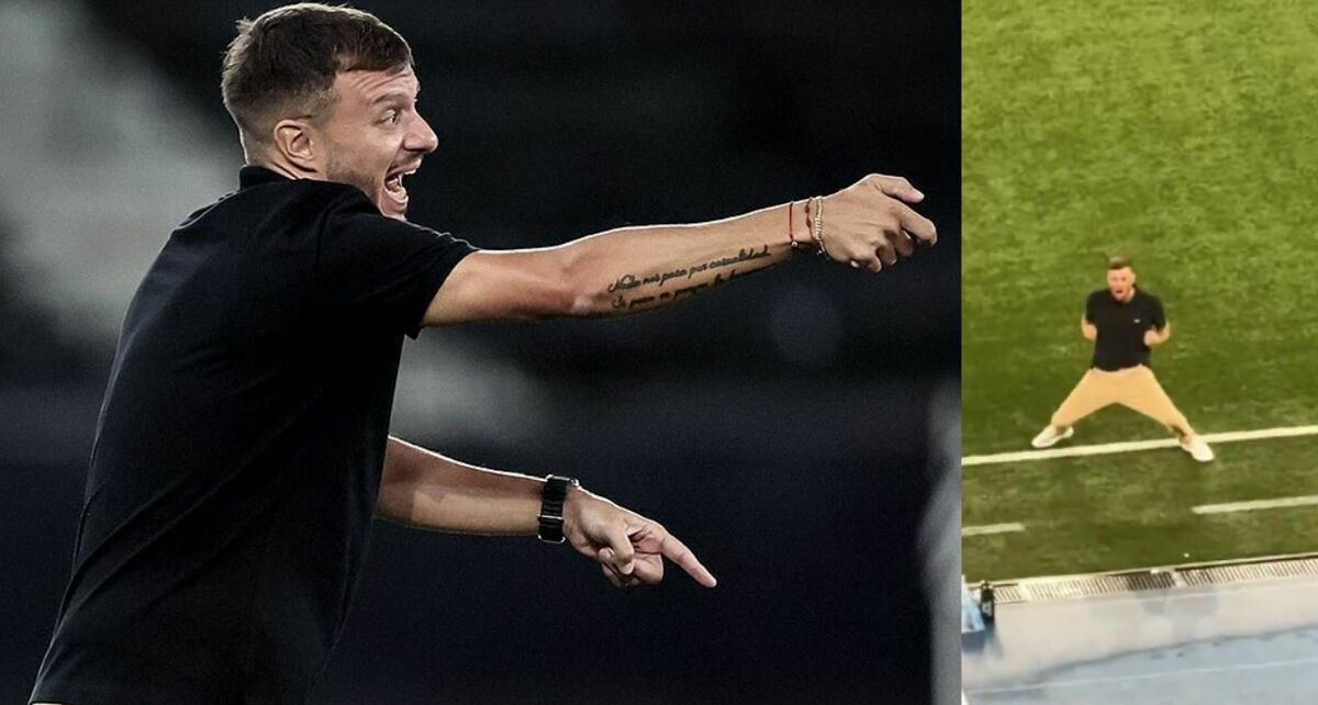 Anselmi festejó la goleada de forma exagerada. (Foto: Especial)