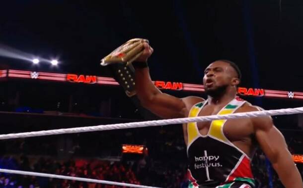 Big E venció a Austin Theory y le mandó un mensaje a sus retadores Seth Rollins y Kevin Owens (Foto Twitter)
