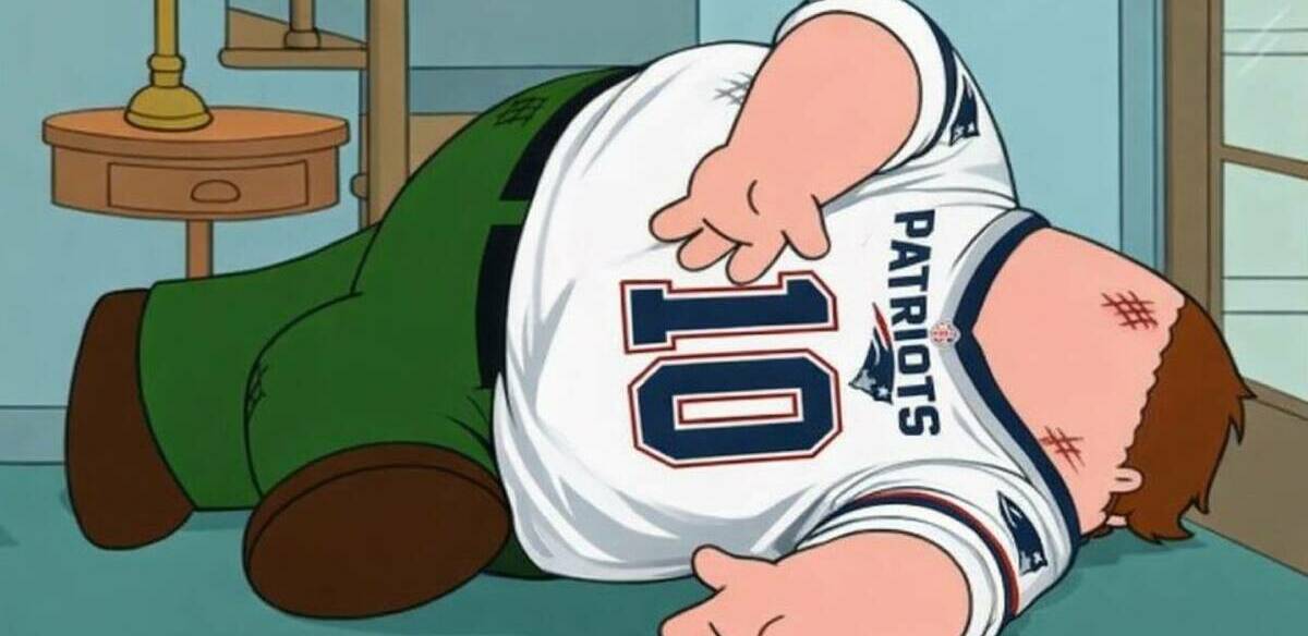 Drake Maye sufrió bastante en el Super Bowl