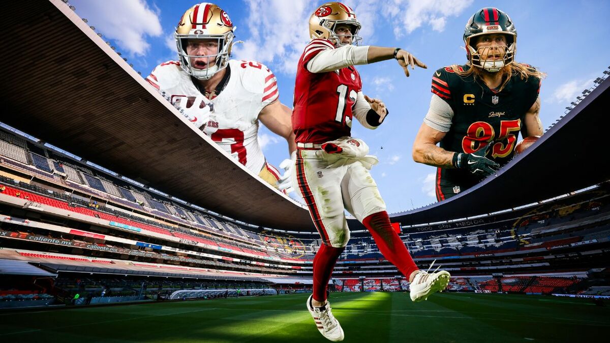 Christian McCaffrey, corredor de los 49ers, en el Estadio Banorte (Reuters/Imago7)