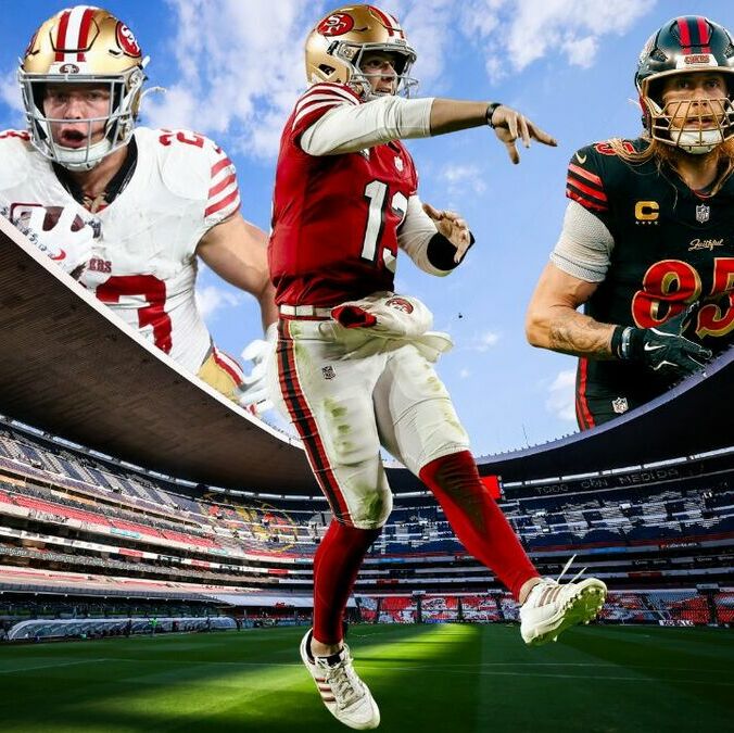 Christian McCaffrey, corredor de los 49ers, en el Estadio Banorte (Reuters/Imago7)