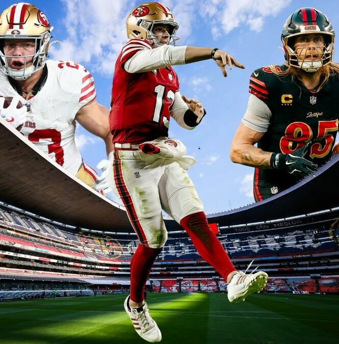 Christian McCaffrey, corredor de los 49ers, en el Estadio Banorte (Reuters/Imago7)