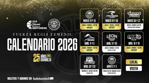 Calendario de Fuerza Regia Femenil. (Foto: Fuerza Regia)