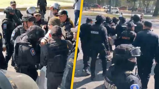 La violencia se hizo presente a las afueras del Olímpico Universitario (Captura)