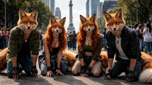 La comunidad Therian ha organizado convivencias en distintos estados de México. Foto: Sora IA