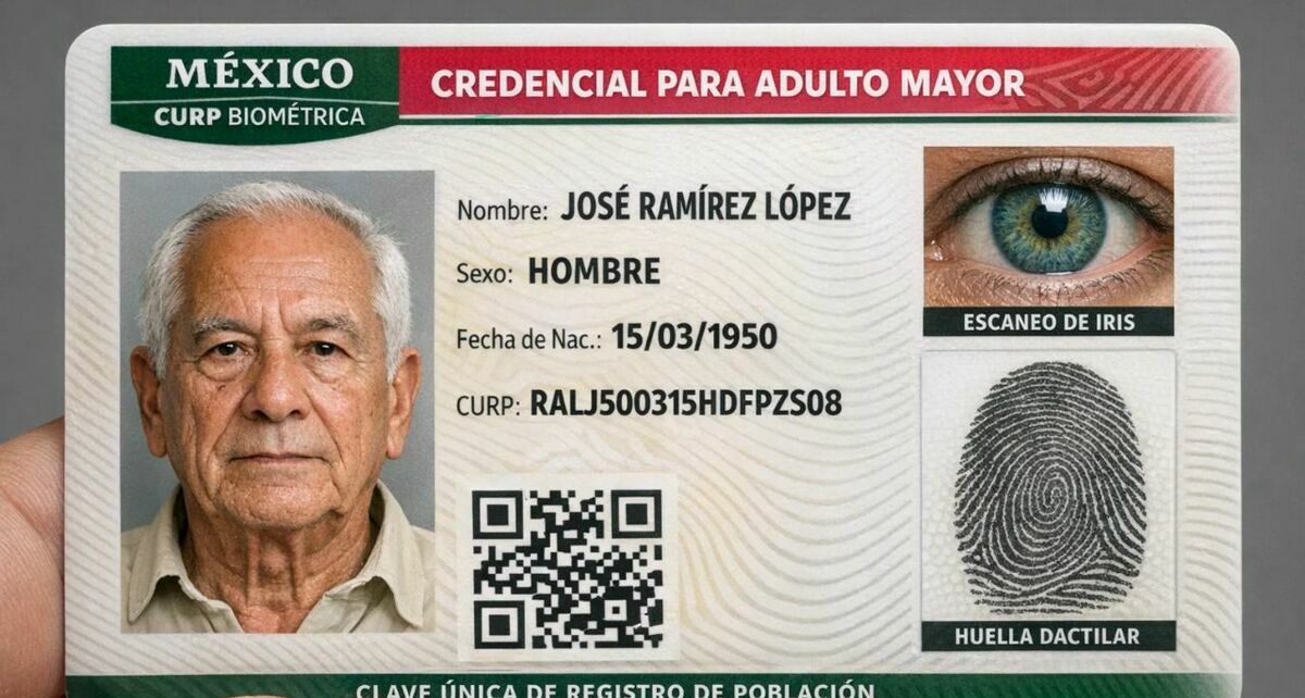 Los adultos mayores ya pueden realizar el trámite de la CURP Biométrica en línea. Foto: Sora IA