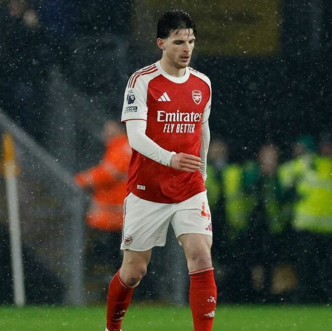 Declan Rice en el juego ante Wolves (Reuters)