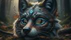 Una máscara artesanal de estilo therian reposando en un entorno natural, simbolizando la conexión profunda entre la identidad humana y la esencia anim