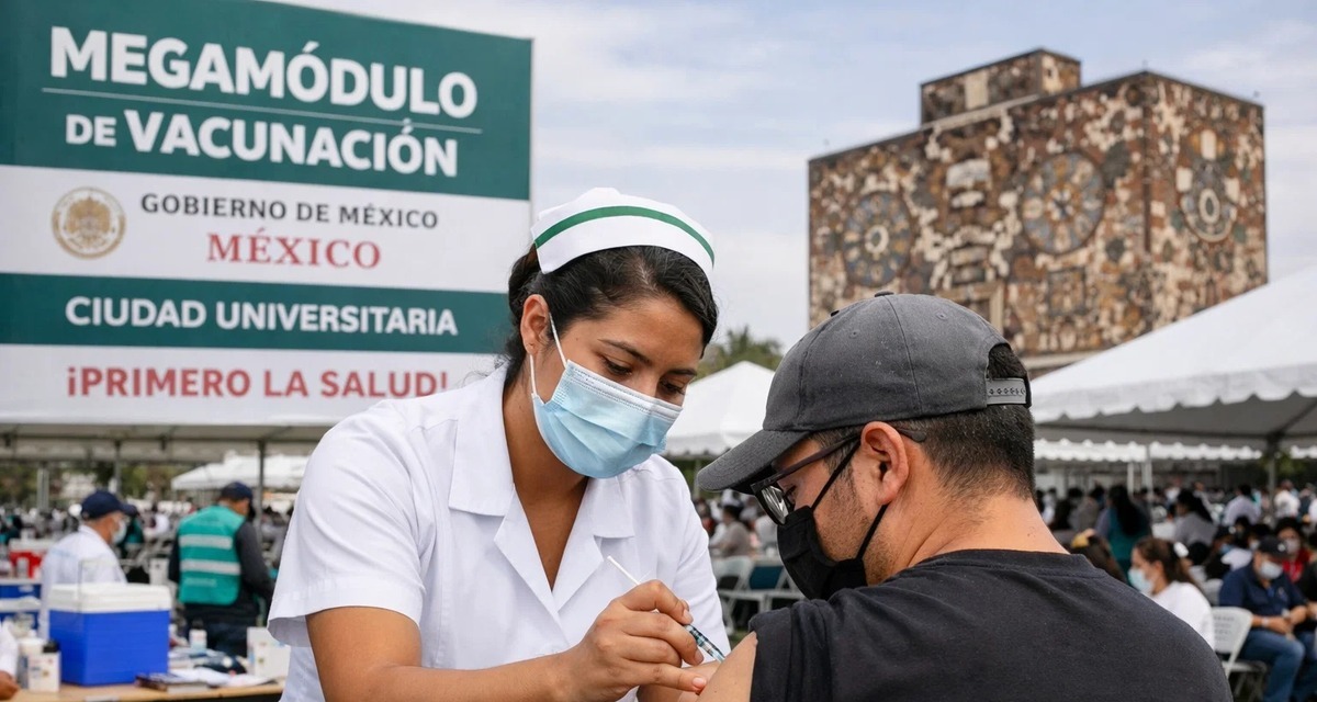 Habrá megacentro de vacunación contra sarampión en Ciudad Universitaria (FOTO: Sora IA)