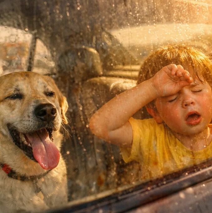 Multas en CDMX por abandonar a niños o mascotas en el auto| Foto: IA