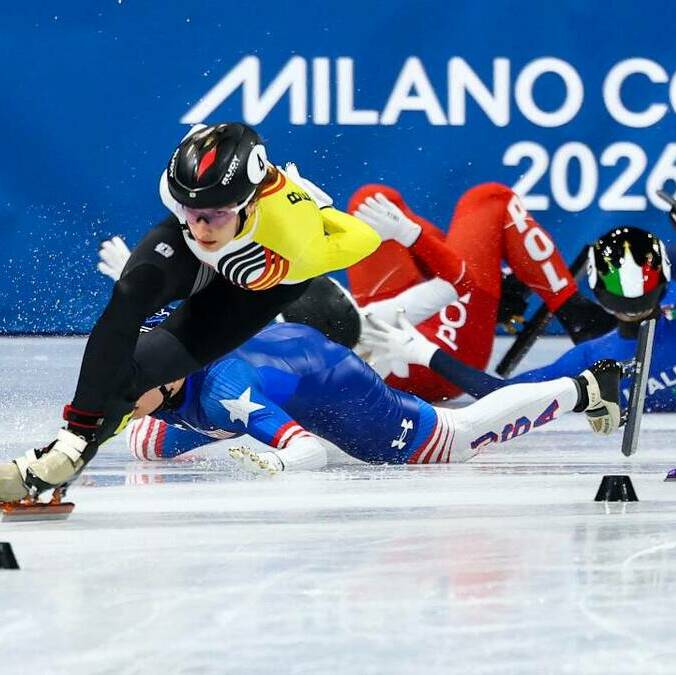 Patinadora polaca sufrió cortada en el rostro / Reuters