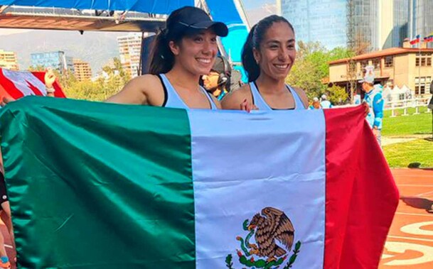 Mayan y Catherine Oliver, campeonas panamericanas en relevos femenil del pentatlón moderno (Twitter @CONADE)