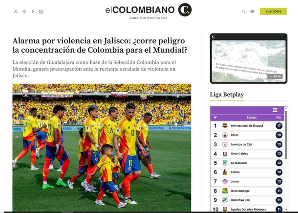 Publicación de el medio El Colombiano sobre violencia en México (elcolombiano.com)