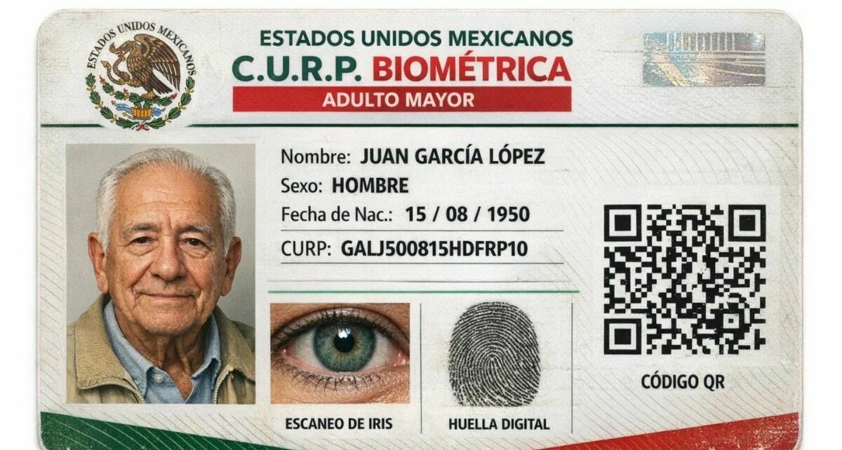 Adultos mayores pueden agendar cita en línea para tramitar la CURP Biométrica en 2026. Foto: Sora IA