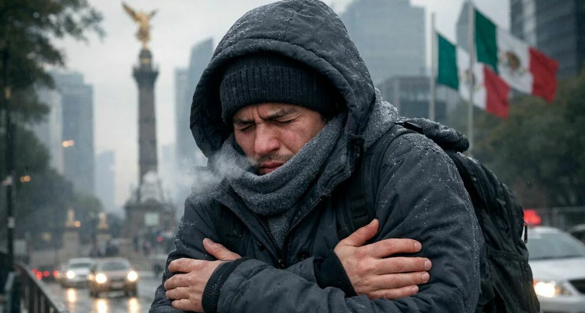 Alerta roja por frío en Ciudad de México. Foto: Sora IA