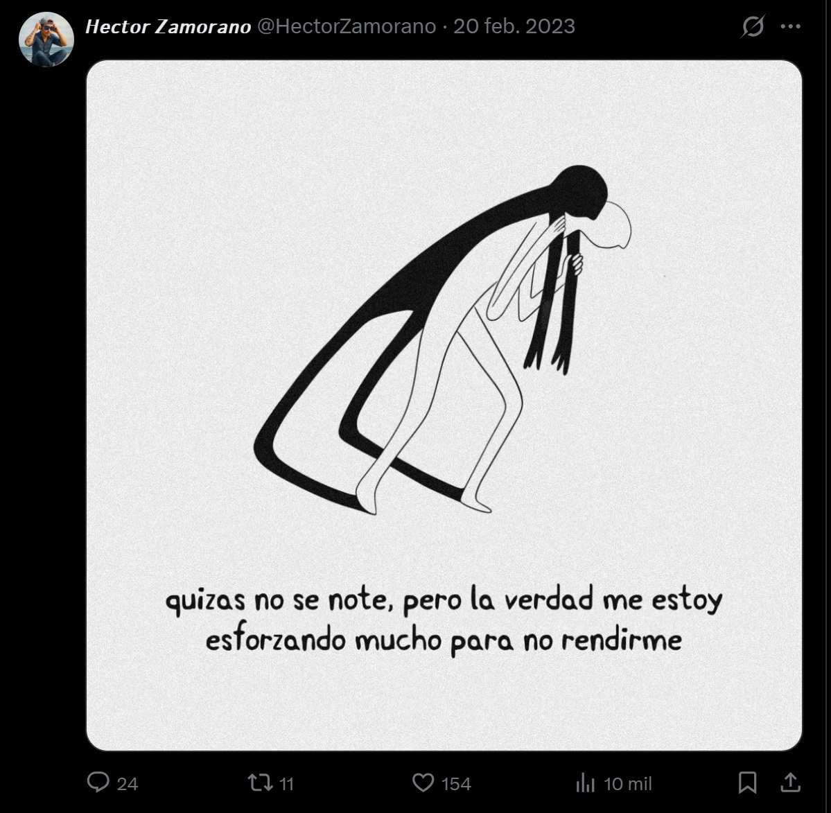 Este fue el último post de Héctor Zamorano en X (antes Twitter). Foto: @HectorZamorano