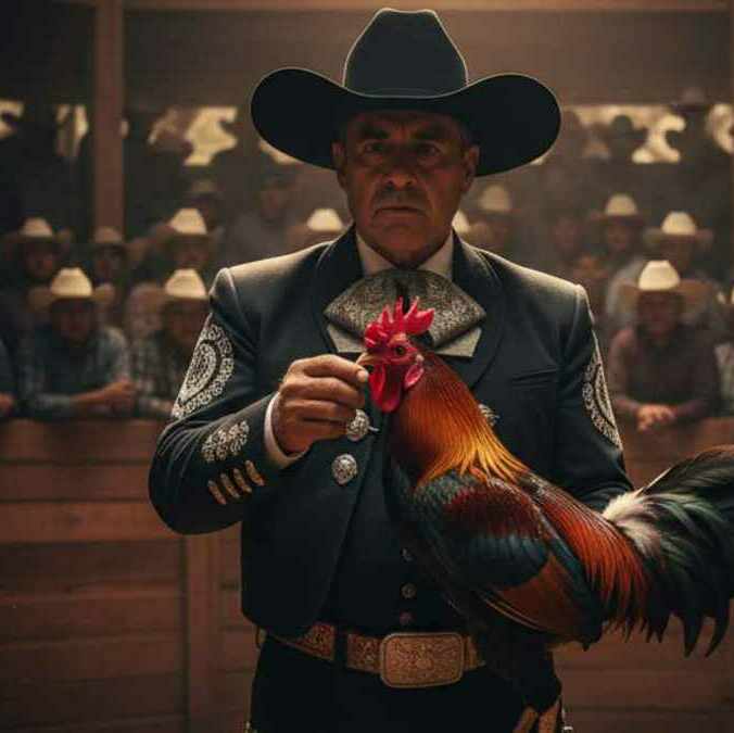 Representación artística de la cultura de los palenques, un escenario clave en la construcción del alias 'El Señor de los Gallos' (mediotiempo IA)