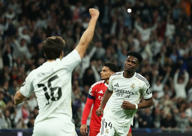 Aurelien Tchouameni marcó gol ante el Benfica (Reuters)