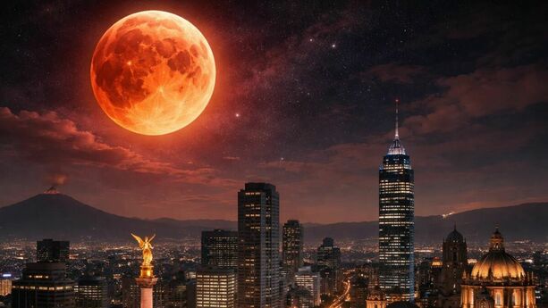 Eclipse lunar total en México 2026: duración exacta y mejor horario para verlo. (FOTO): Sora IA.