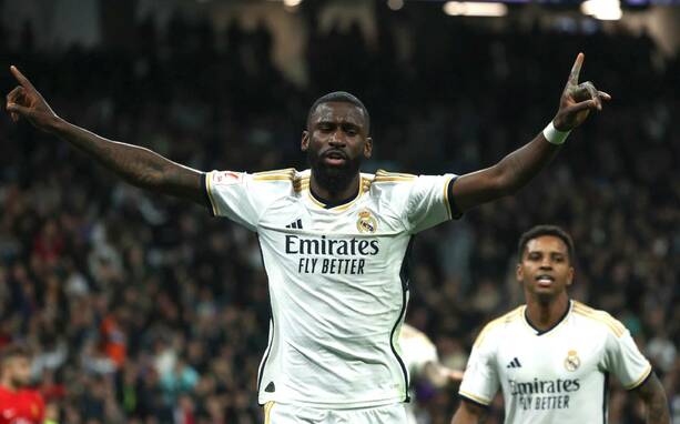 Rüdiger festeja un gol con Real Madrid (EFE)
