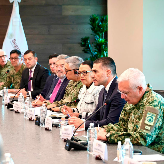 García Harfuch encabezó la reunión con la comitiva de la FIFA. (Foto X @OHarfuch)